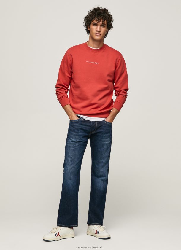 Baumwoll-Sweatshirt mit Logo-Print Männer Pepe Jeans studiorot 84XH6T906