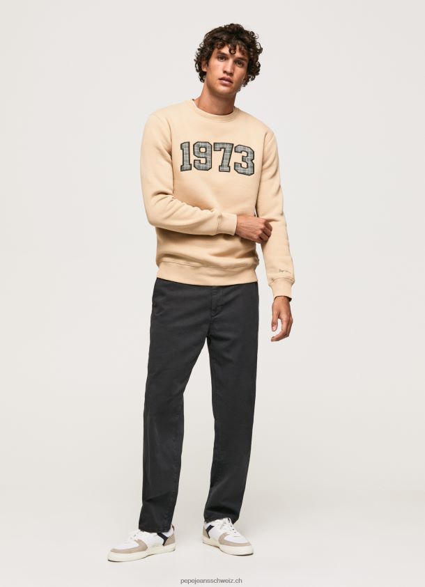 Baumwollpullover mit 1973-Logo Männer Pepe Jeans Stein 84XH6T889