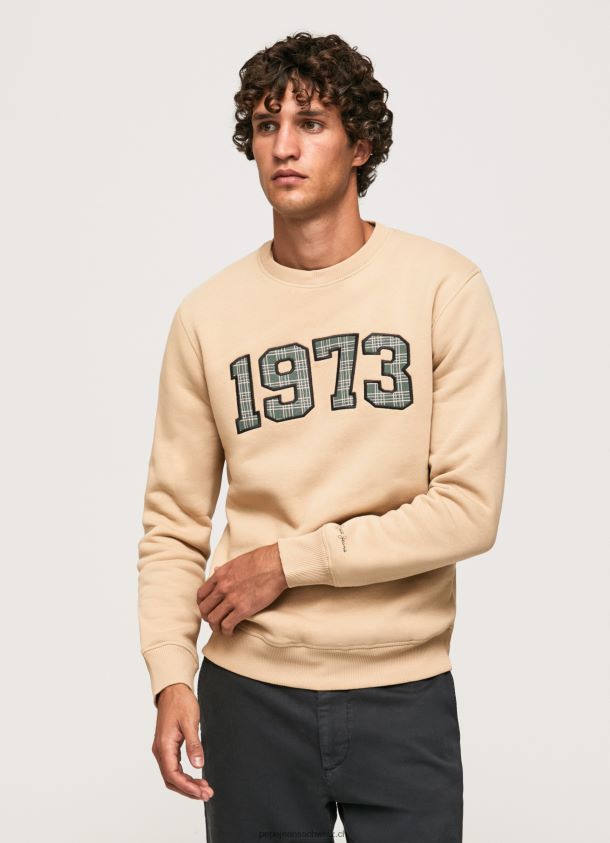 Baumwollpullover mit 1973-Logo Männer Pepe Jeans Stein 84XH6T889