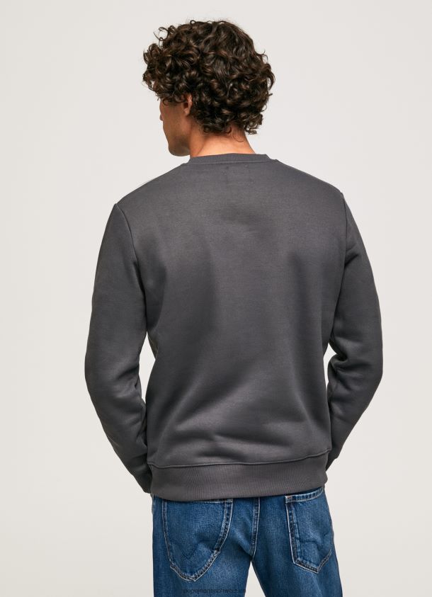 Baumwollpullover mit aufgesticktem Logo Männer Pepe Jeans schwarz gewaschen 84XH6T872