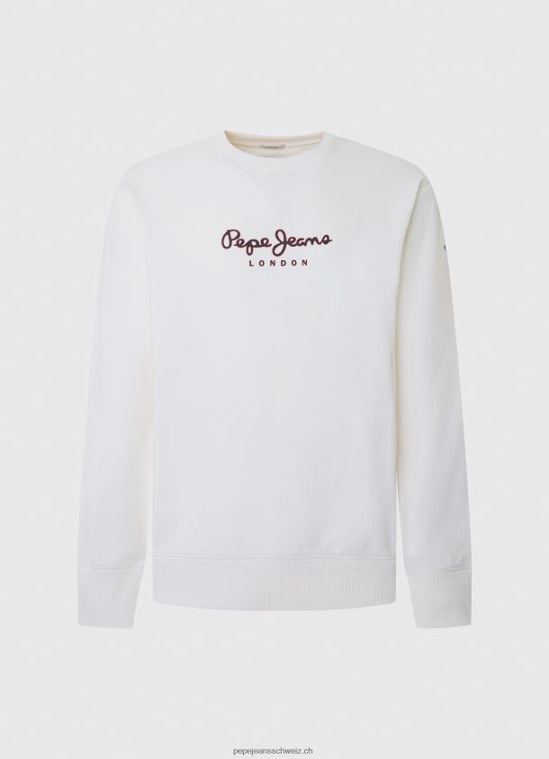 Baumwollpullover mit bedrucktem Logo Männer Pepe Jeans Weiss 84XH6T880