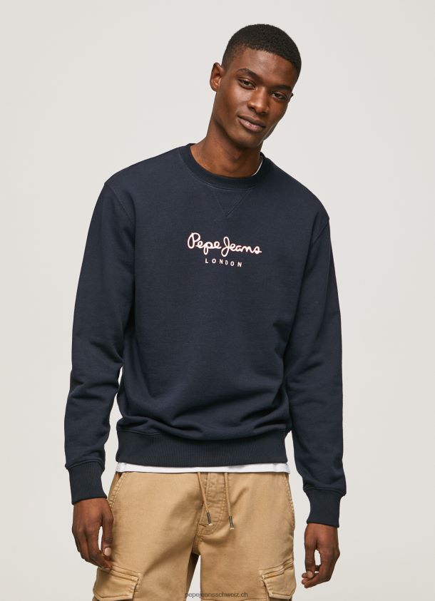 Baumwollpullover mit bedrucktem Logo Männer Pepe Jeans dulwich 84XH6T884