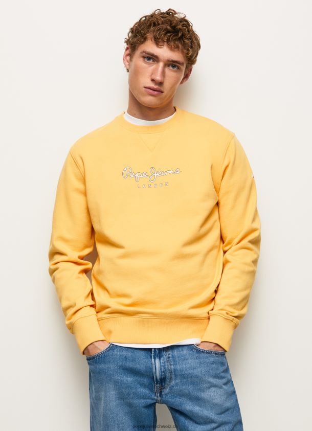 Baumwollpullover mit bedrucktem Logo Männer Pepe Jeans scheinen 84XH6T888
