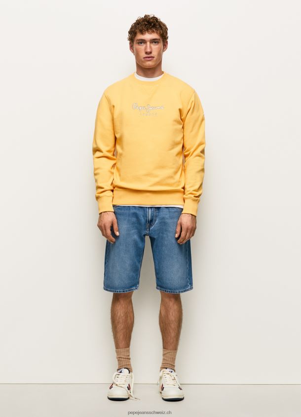 Baumwollpullover mit bedrucktem Logo Männer Pepe Jeans scheinen 84XH6T888