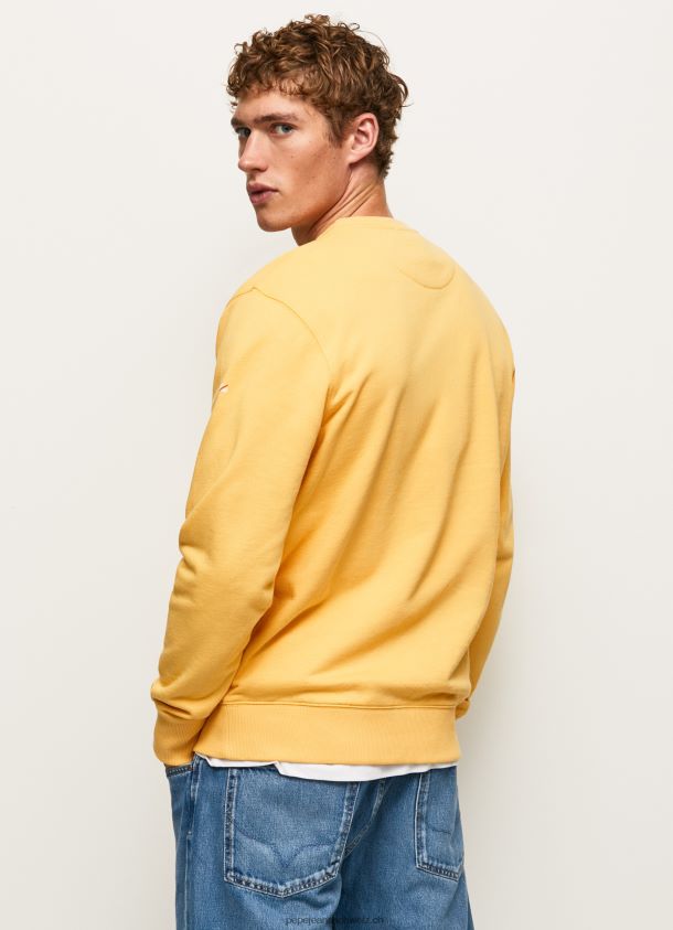 Baumwollpullover mit bedrucktem Logo Männer Pepe Jeans scheinen 84XH6T888
