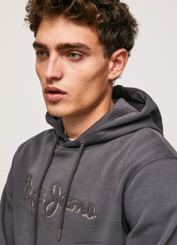 Kapuzenpullover aus Baumwolle Männer Pepe Jeans schwarz gewaschen 84XH6T875
