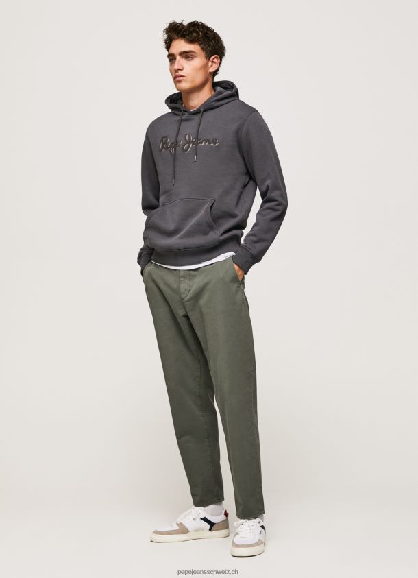 Kapuzenpullover aus Baumwolle Männer Pepe Jeans schwarz gewaschen 84XH6T875