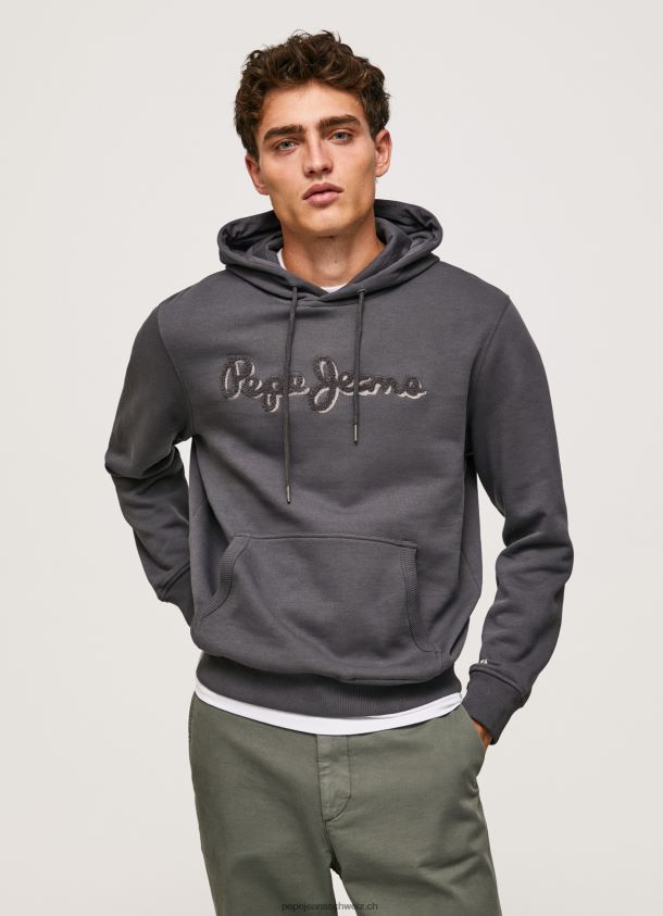 Kapuzenpullover aus Baumwolle Männer Pepe Jeans schwarz gewaschen 84XH6T875