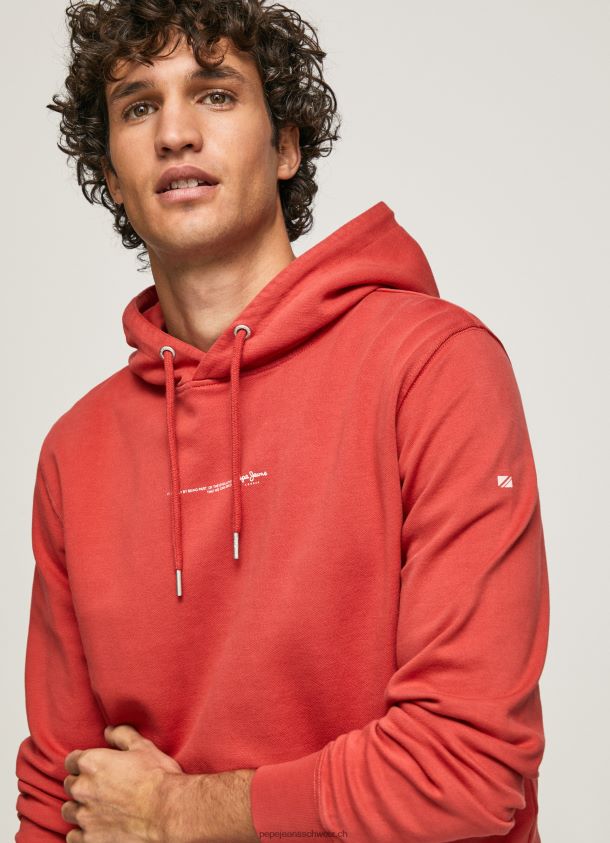 Kapuzenpullover aus Baumwolle Männer Pepe Jeans studiorot 84XH6T909