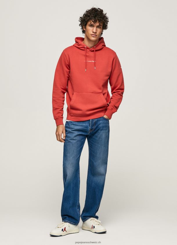 Kapuzenpullover aus Baumwolle Männer Pepe Jeans studiorot 84XH6T909