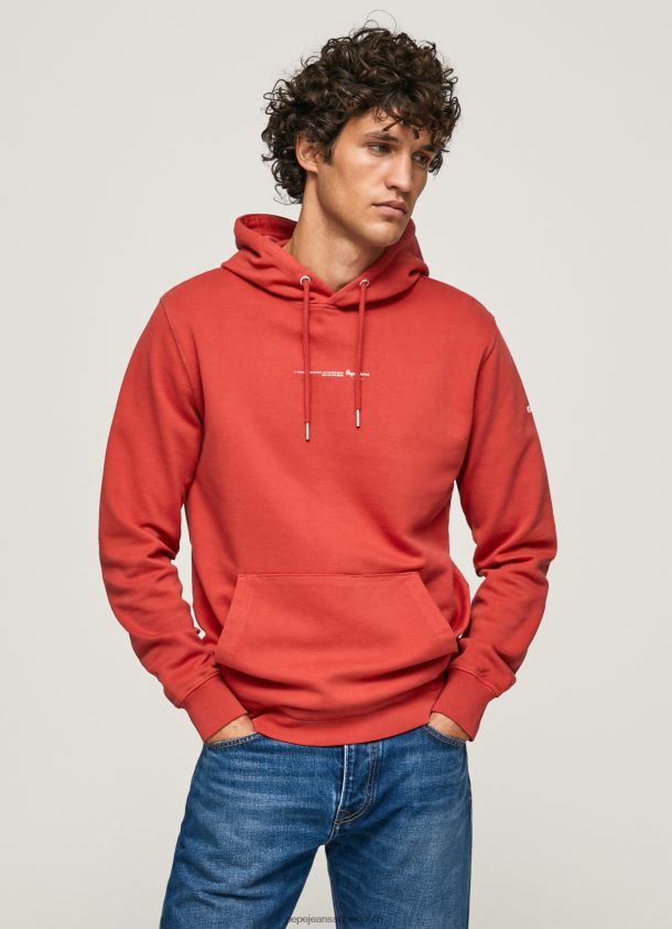 Kapuzenpullover aus Baumwolle Männer Pepe Jeans studiorot 84XH6T909