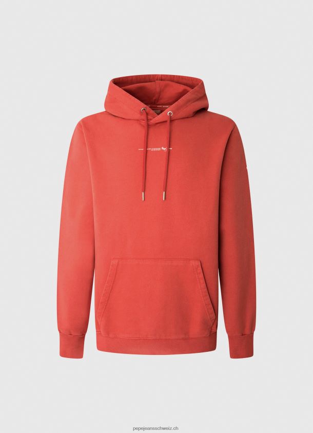 Kapuzenpullover aus Baumwolle Männer Pepe Jeans studiorot 84XH6T909