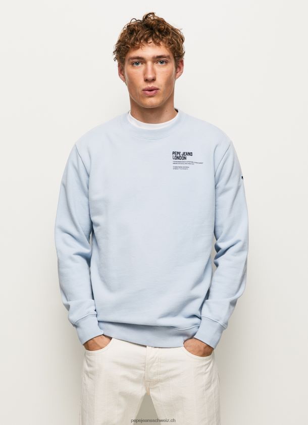 Pullover aus Baumwolle mit Rundkragen Männer Pepe Jeans blau bleichen 84XH6T869