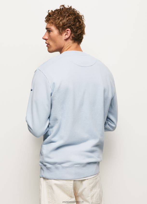 Pullover aus Baumwolle mit Rundkragen Männer Pepe Jeans blau bleichen 84XH6T869
