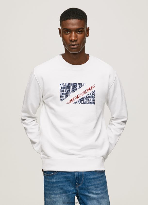 Pullover mit Flaggenlogo Männer Pepe Jeans Weiss 84XH6T899