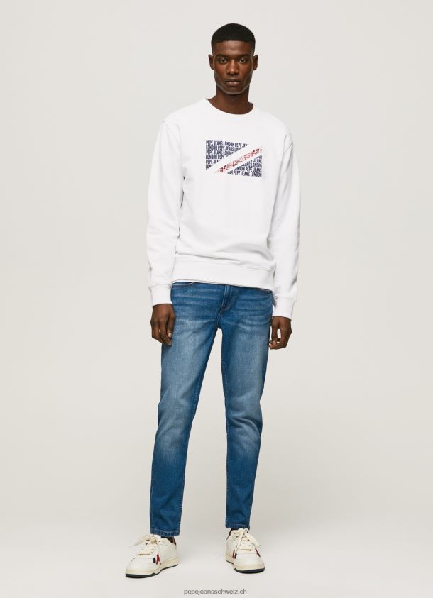Pullover mit Flaggenlogo Männer Pepe Jeans Weiss 84XH6T899
