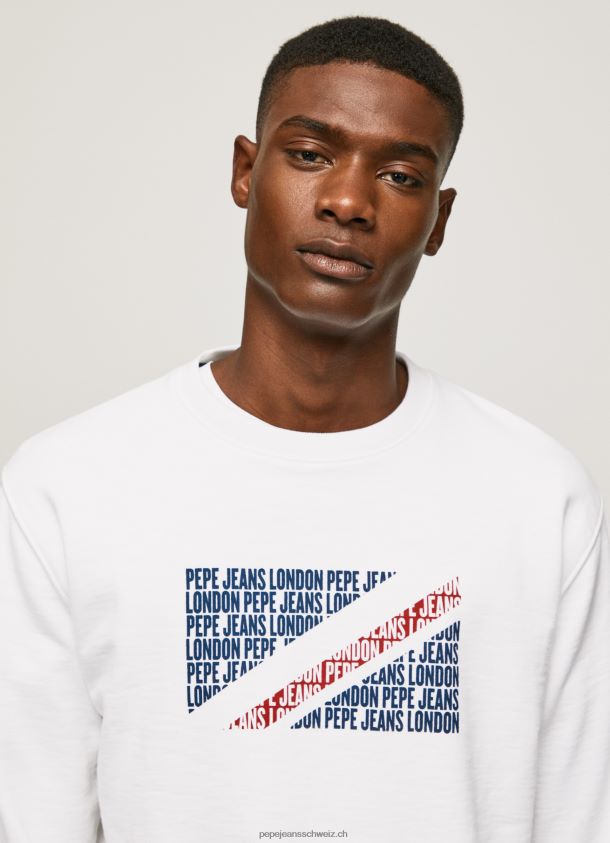 Pullover mit Flaggenlogo Männer Pepe Jeans Weiss 84XH6T899