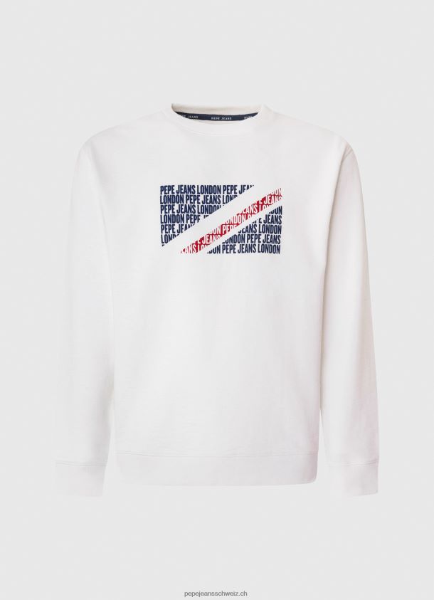 Pullover mit Flaggenlogo Männer Pepe Jeans Weiss 84XH6T899
