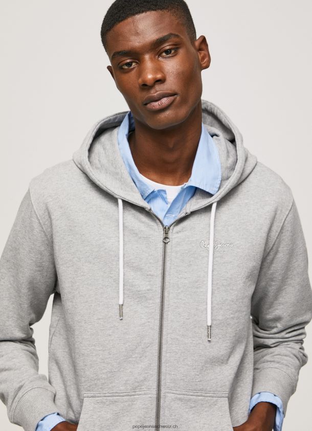 Pullover mit Logo-Print Männer Pepe Jeans grau meliert 84XH6T883