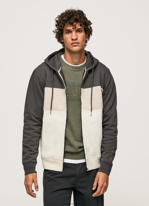Pullover mit Reißverschluss aus Baumwolle Männer Pepe Jeans schwarz gewaschen 84XH6T892
