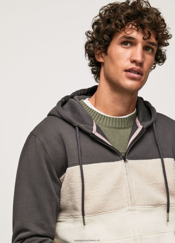 Pullover mit Reißverschluss aus Baumwolle Männer Pepe Jeans schwarz gewaschen 84XH6T892
