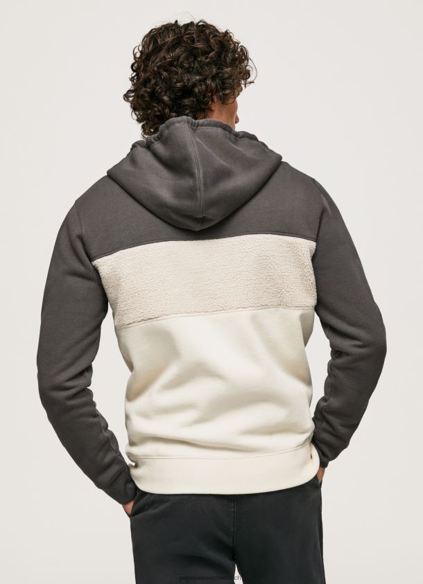 Pullover mit Reißverschluss aus Baumwolle Männer Pepe Jeans schwarz gewaschen 84XH6T892