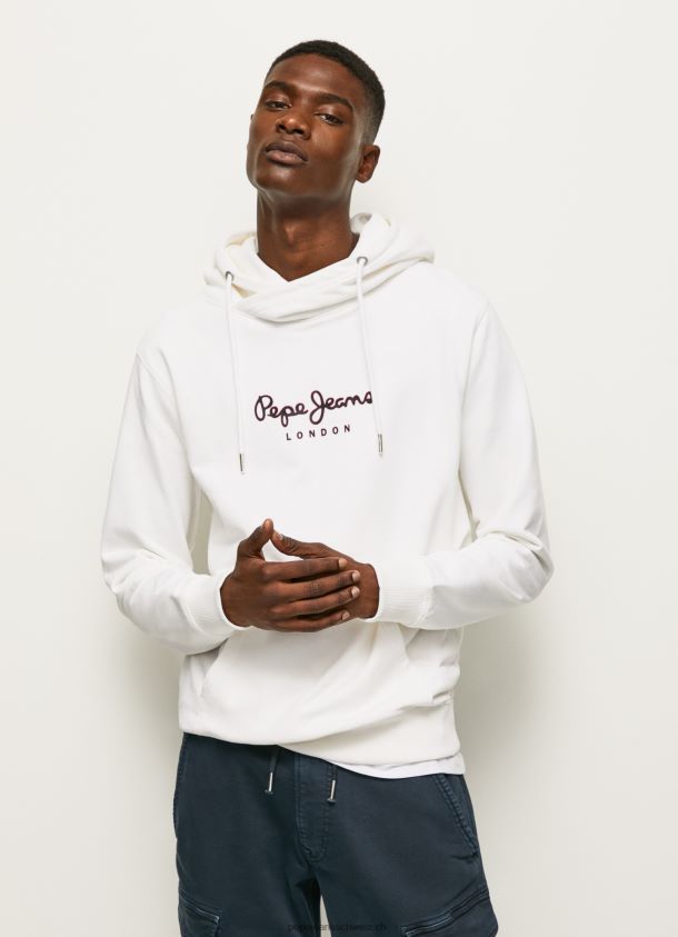 Pullover mit hochdichtem Logo Männer Pepe Jeans Weiss 84XH6T903