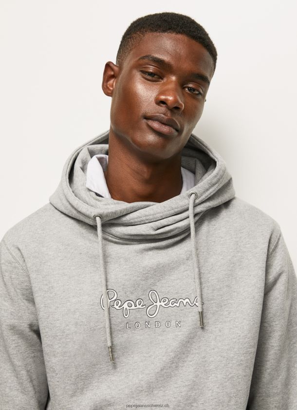Pullover mit hochdichtem Logo Männer Pepe Jeans grau meliert 84XH6T904
