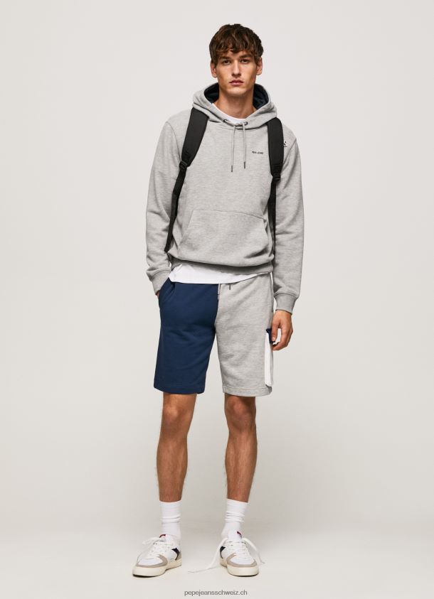 verstellbarer Hoodie aus Baumwolle Männer Pepe Jeans grau meliert 84XH6T896