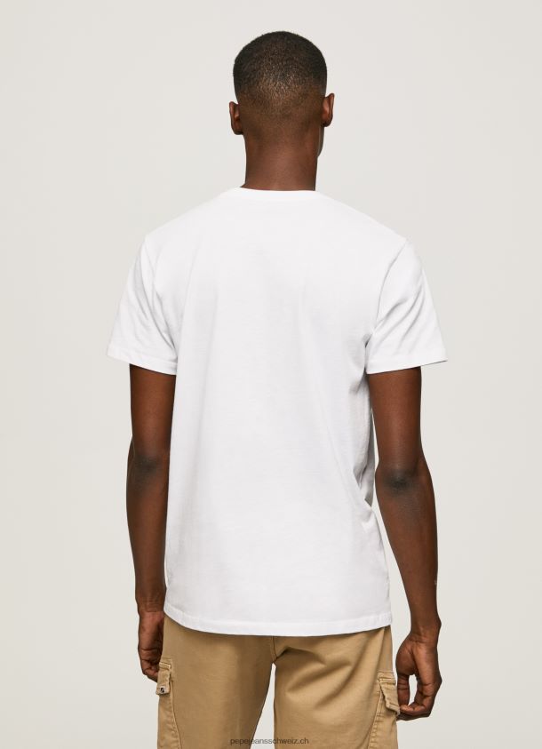 Baumwoll-T-Shirt mit 1973-Logo Männer Pepe Jeans Weiss 84XH6T950