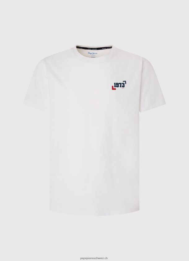 Baumwoll-T-Shirt mit 1973-Logo Männer Pepe Jeans Weiss 84XH6T950
