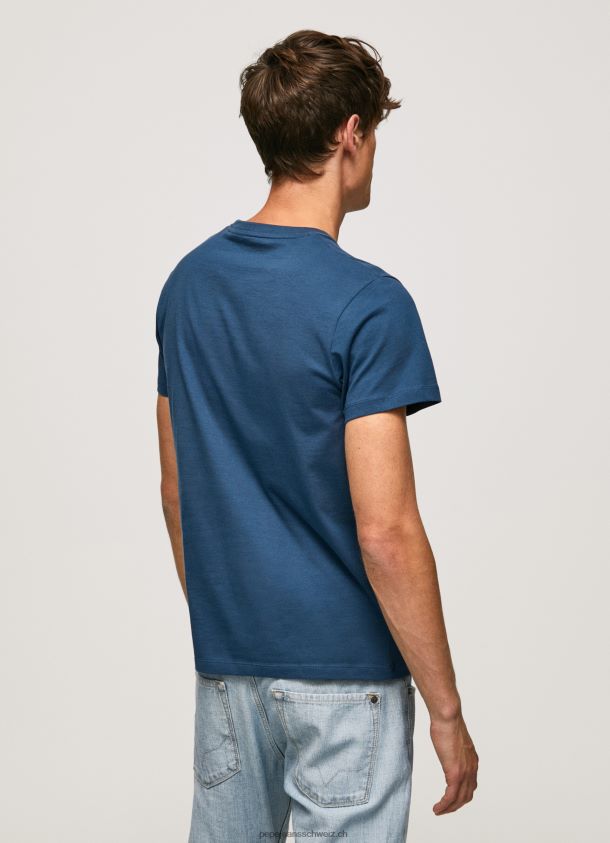 Baumwoll-T-Shirt mit Bürsten-Logo Männer Pepe Jeans Jarman 84XH6T983