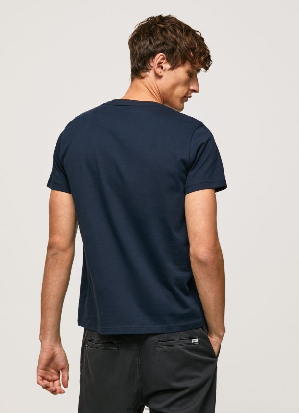 Baumwoll-T-Shirt mit Bürsten-Logo Männer Pepe Jeans dulwich 84XH6T932