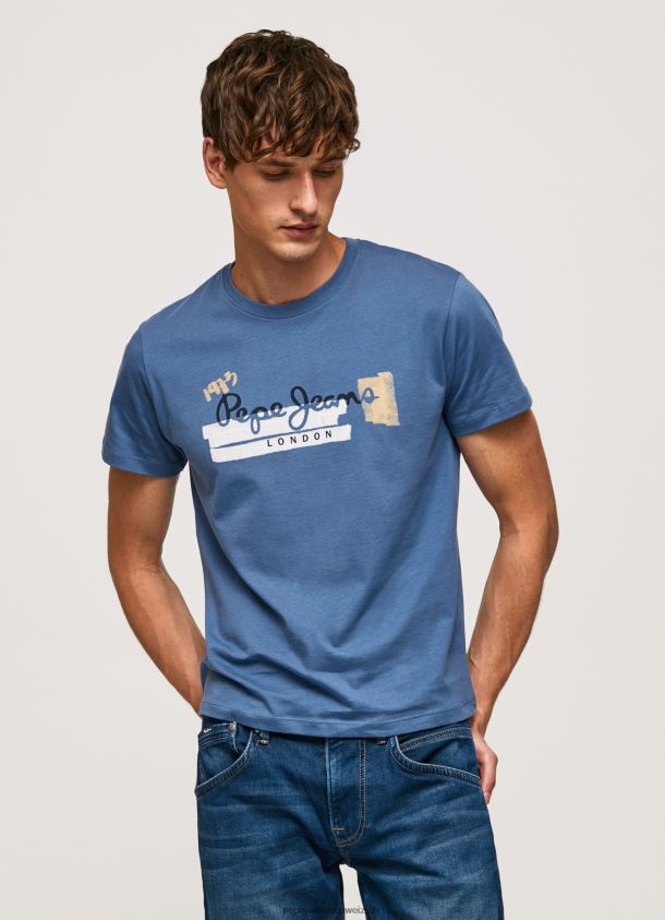 Baumwoll-T-Shirt mit Bürsten-Logo Männer Pepe Jeans ozzy 84XH6T929