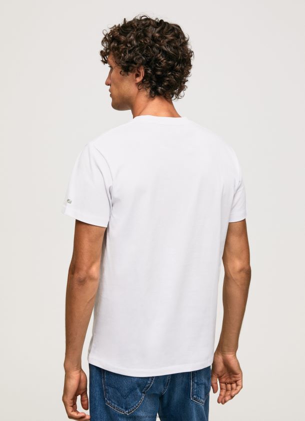 Baumwoll-T-Shirt mit Union Jack-Flagge Männer Pepe Jeans Weiss 84XH6T945