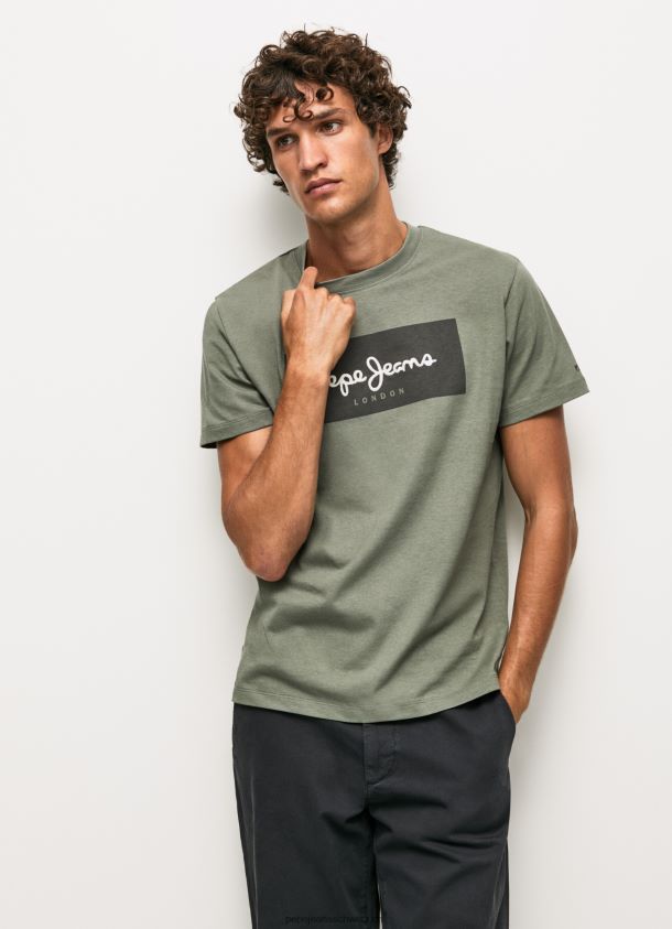 Baumwoll-T-Shirt mit aufgesticktem Logo Männer Pepe Jeans Gießen 84XH6T914
