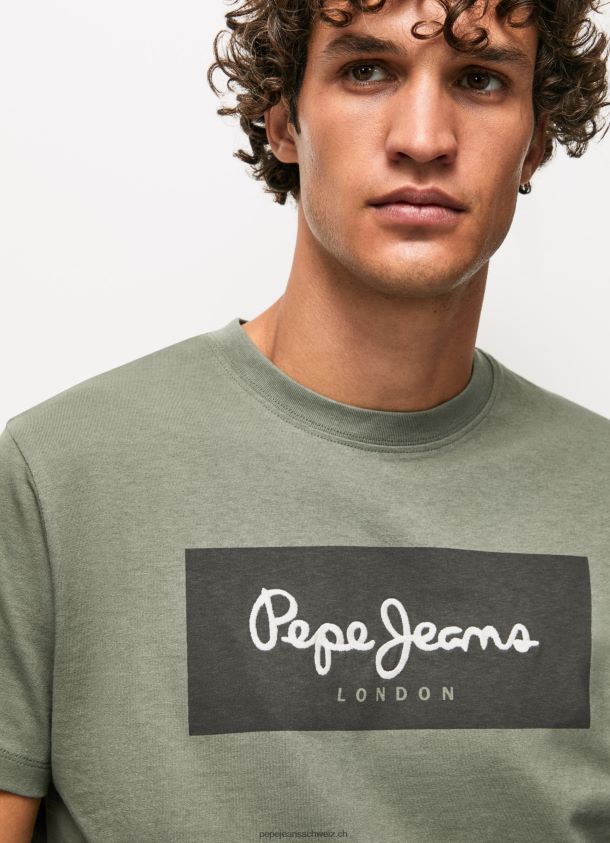 Baumwoll-T-Shirt mit aufgesticktem Logo Männer Pepe Jeans Gießen 84XH6T914