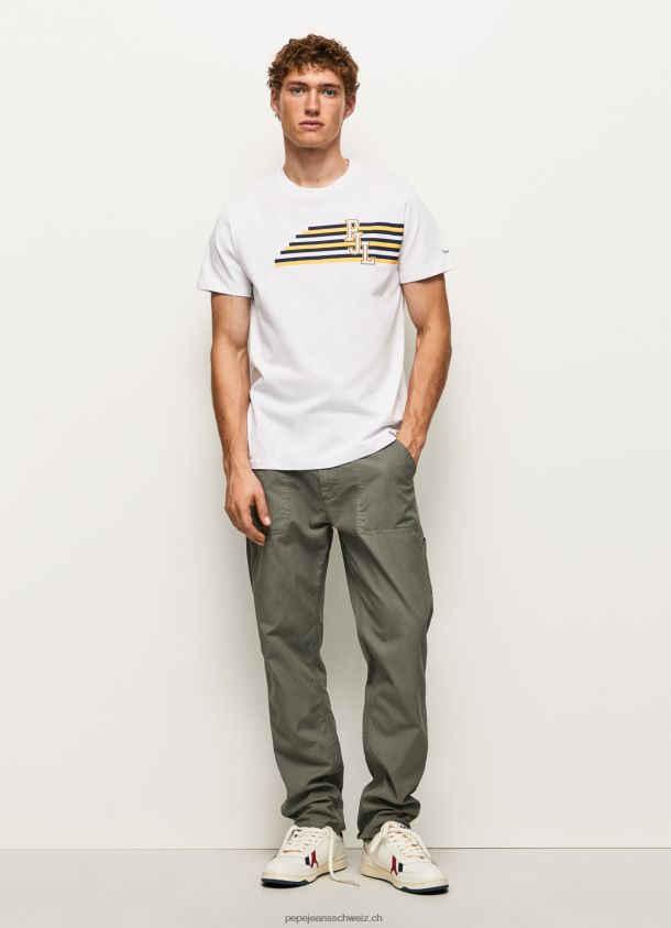 Buchstaben-Logo-T-Shirt Männer Pepe Jeans Weiss 84XH6T977
