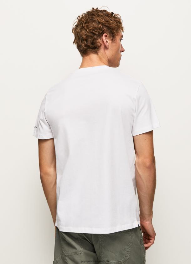 Buchstaben-Logo-T-Shirt Männer Pepe Jeans Weiss 84XH6T977