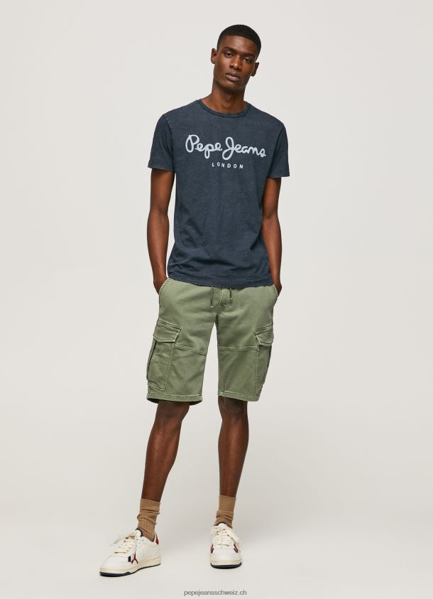 Essentialenim n T-Shirt mit bedrucktem Logo Männer Pepe Jeans Indigo 84XH6T1015