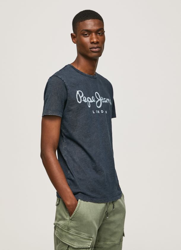 Essentialenim n T-Shirt mit bedrucktem Logo Männer Pepe Jeans Indigo 84XH6T1015