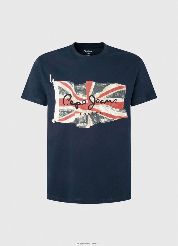 Flaggen-Logo n T-Shirt mit wehender Flagge Männer Pepe Jeans dulwich 84XH6T935