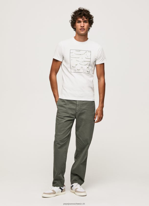 Grafik-T-Shirt aus Baumwolle Männer Pepe Jeans Weiss 84XH6T940