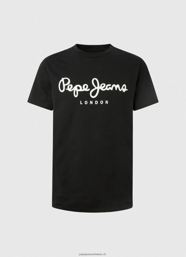 Kurzarm-T-Shirt aus Baumwolle Männer Pepe Jeans Schwarz 84XH6T1003