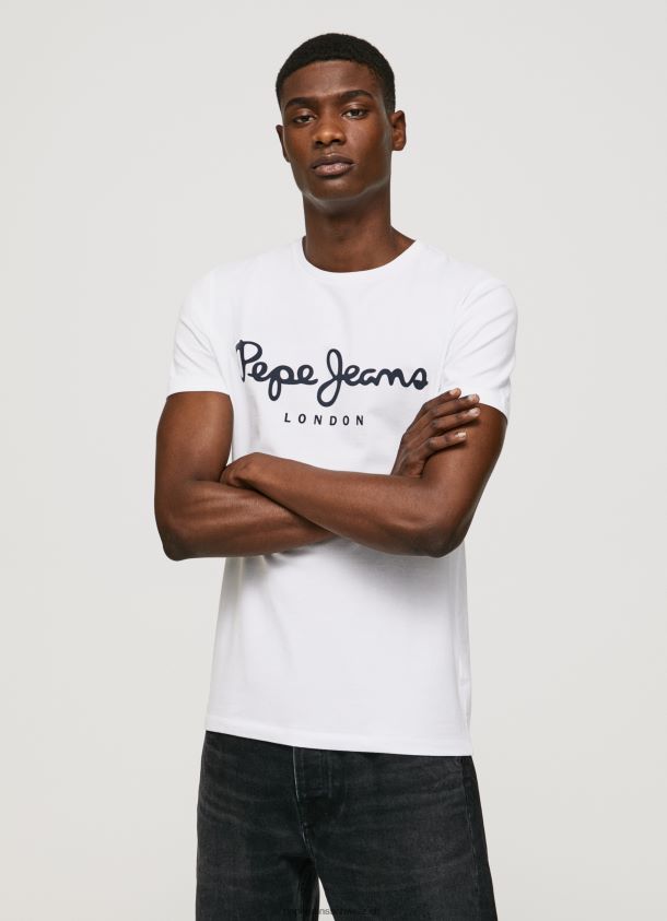 Kurzarm-T-Shirt aus Baumwolle Männer Pepe Jeans Weiss 84XH6T1002