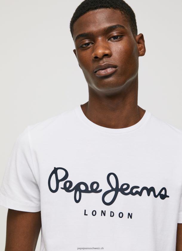 Kurzarm-T-Shirt aus Baumwolle Männer Pepe Jeans Weiss 84XH6T1002