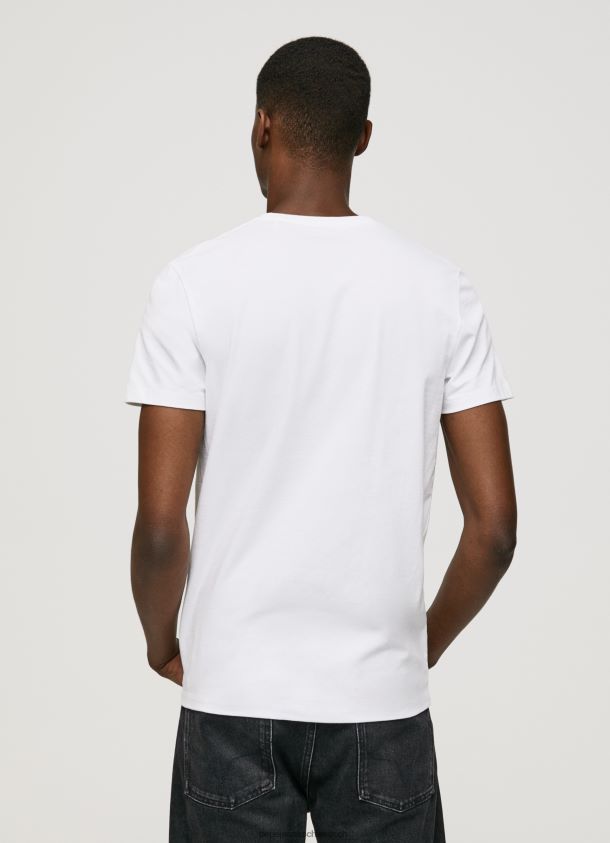 Kurzarm-T-Shirt aus Baumwolle Männer Pepe Jeans Weiss 84XH6T1002
