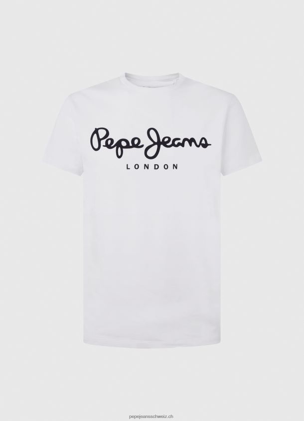 Kurzarm-T-Shirt aus Baumwolle Männer Pepe Jeans Weiss 84XH6T1002