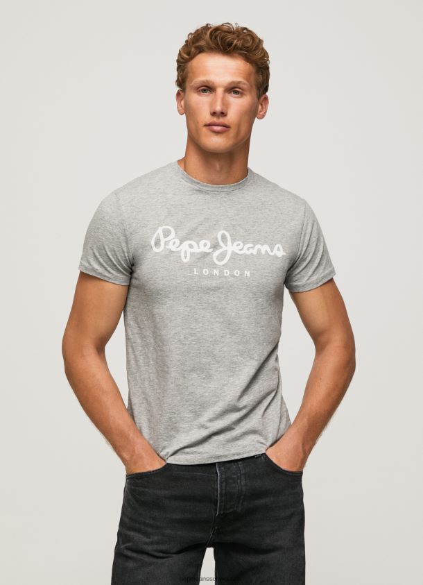 Kurzarm-T-Shirt aus Baumwolle Männer Pepe Jeans grau meliert 84XH6T1004