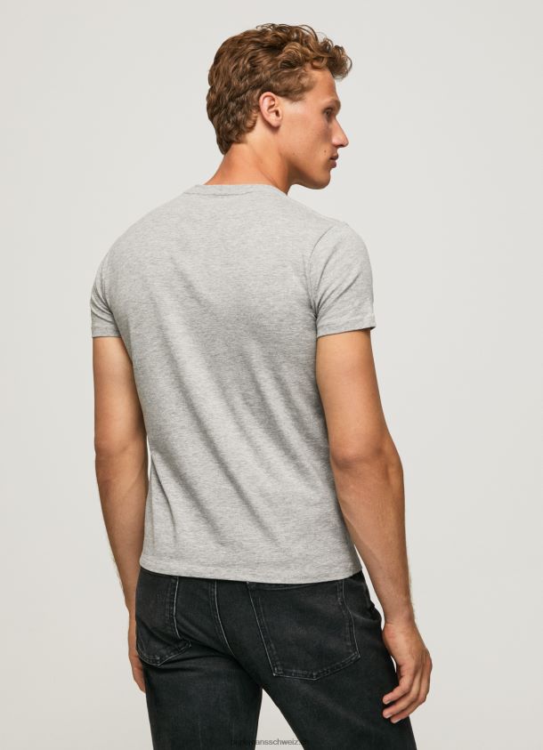 Kurzarm-T-Shirt aus Baumwolle Männer Pepe Jeans grau meliert 84XH6T1004